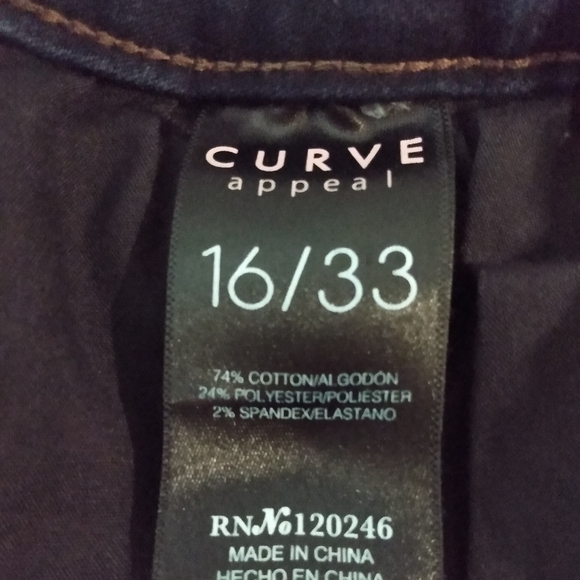 Curve Appeal Tummy Control High Waist Jeans Women's Size 16 - Picture 6 of 6